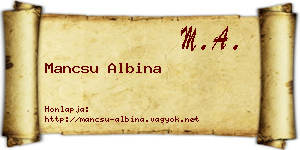 Mancsu Albina névjegykártya